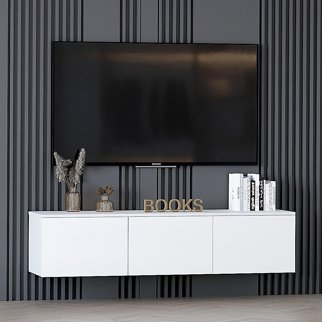 Тумба ТВ Бостон К-507 150х33х35 см Белый