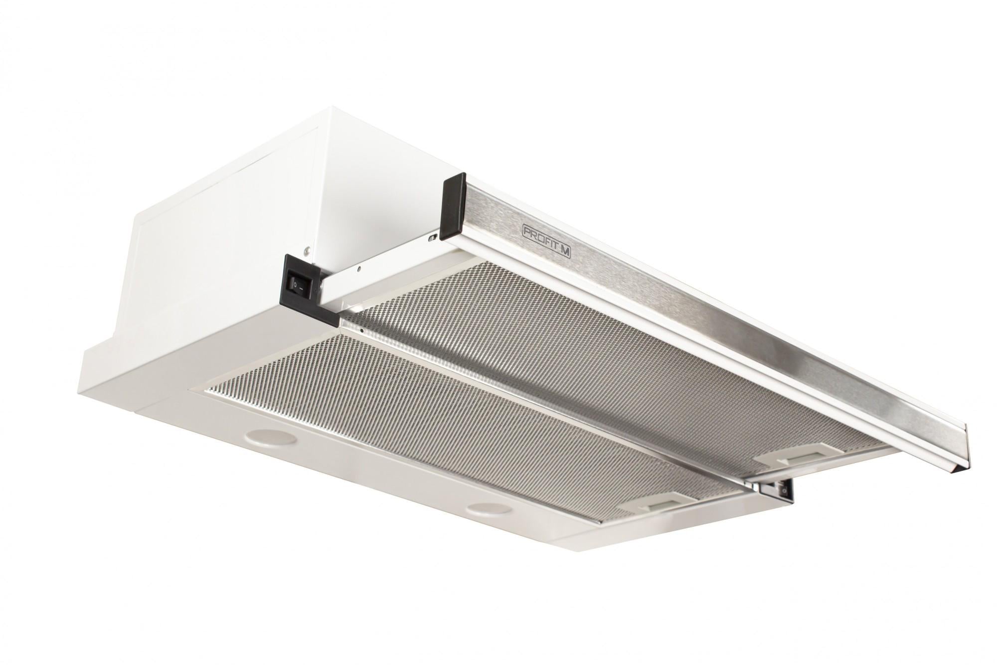 Вытяжка кухонная ProfitM Телескоп №1 50 см 840 м3 LED вставка нержавейка Белый