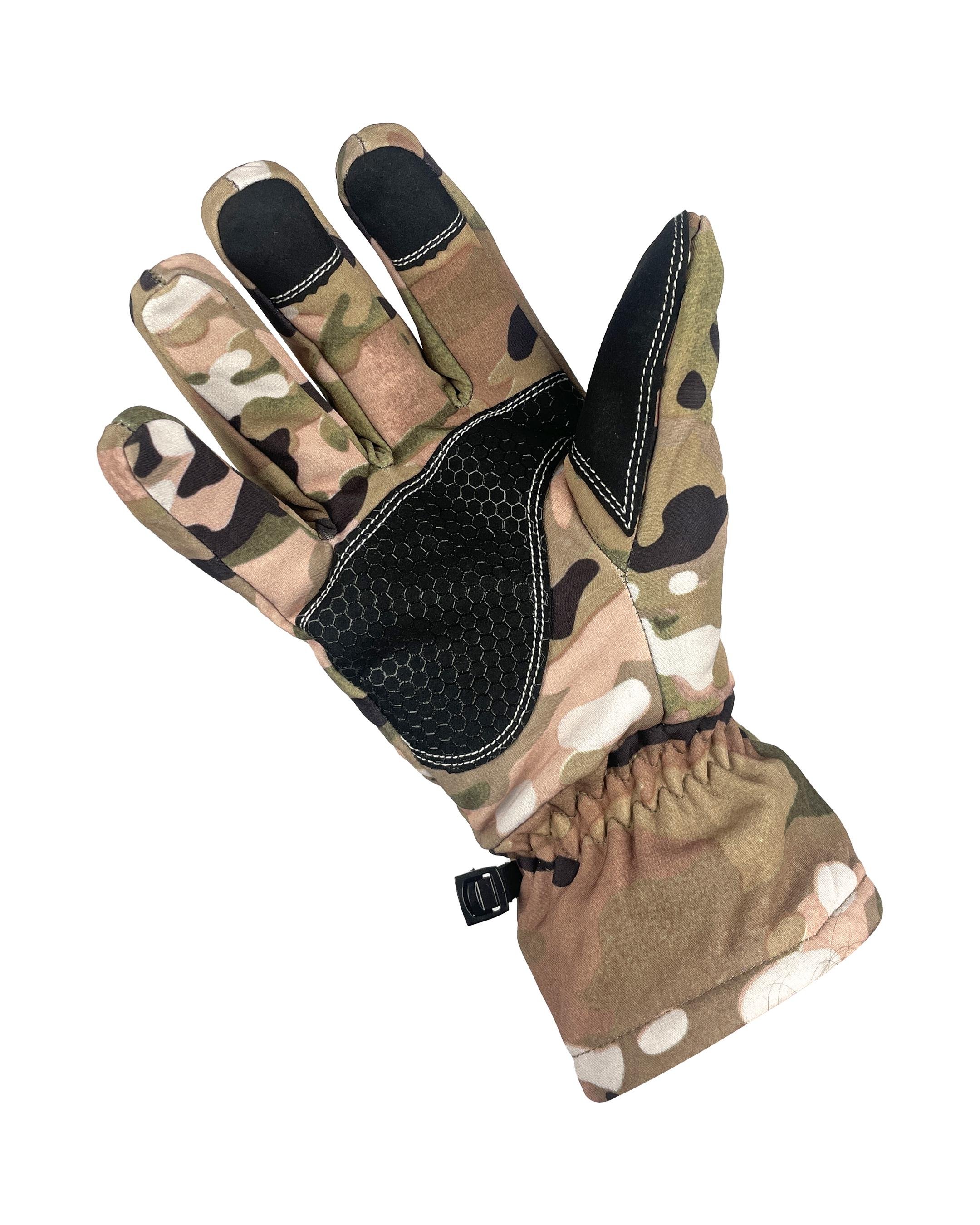 Перчатки военные мужские зимние SoftShell L Мультикам (RUK-6.4.L) - фото 2
