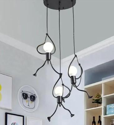 Люстра подвесная 3 человечка Черный (12279615) - фото 6