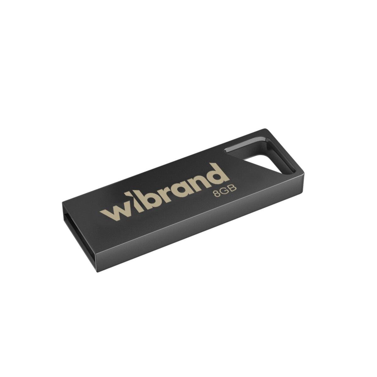 Флеш-пам'ять USB металлический брелок моноблок Wibrand WI2.0/ST8U5G USB 2.0 Stingray 8 Gb Grey (601803)