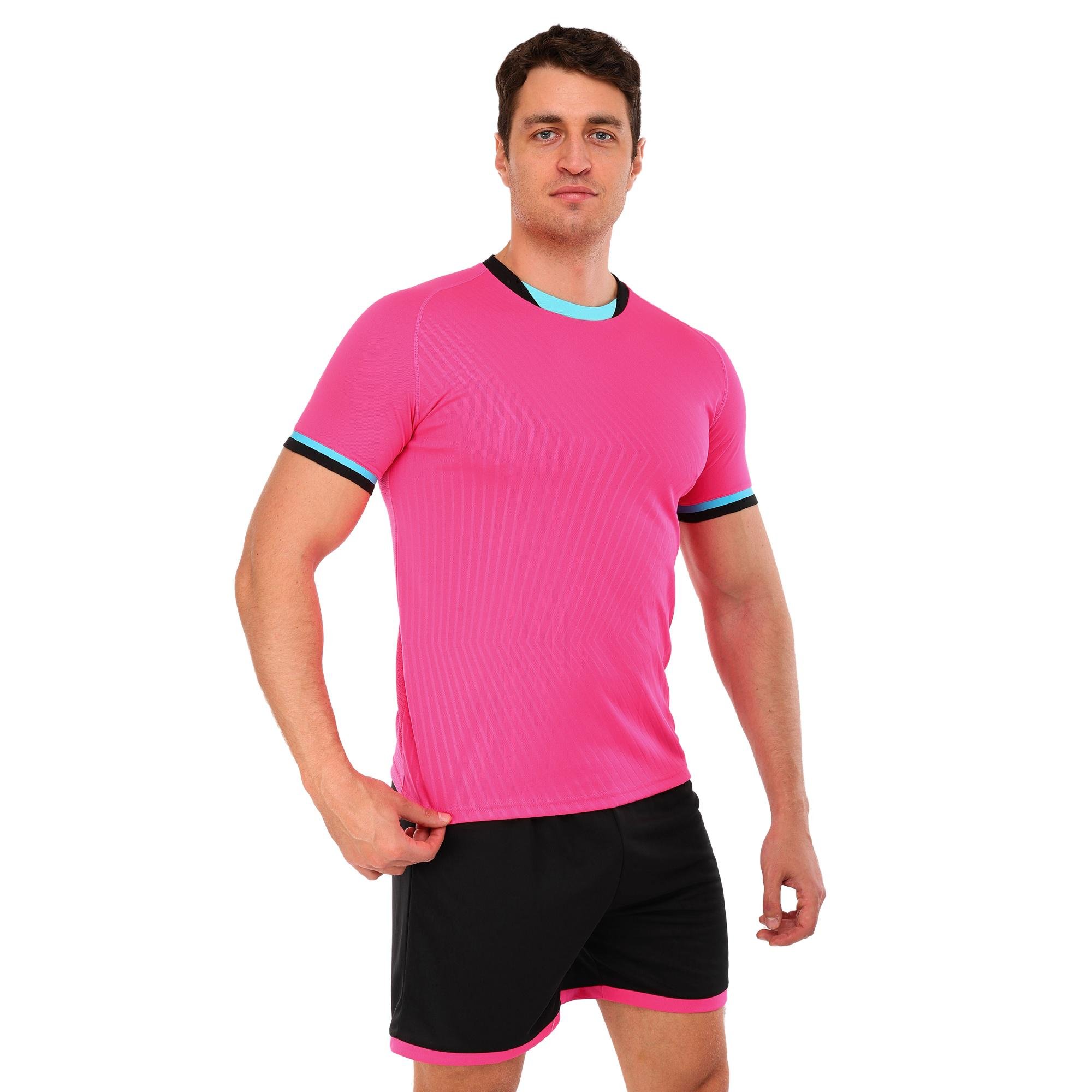 Форма футбольная комплект Lingo JG-6319 футболка/шорты полиэстер 4XS Розовый-черный (JG-6319_Розовый-черный_4XS)