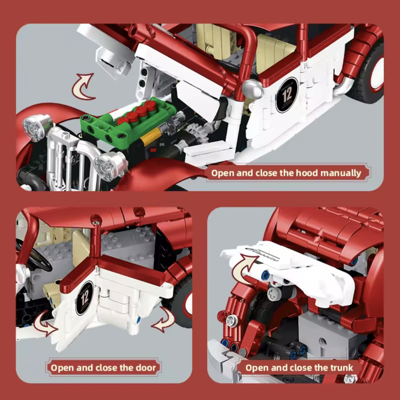 Конструктор на радіокеруванні Jie Star Вінтажний Автомобіль 916 деталей (KO-35) - фото 6 Конструктор на радіокеруванні Jie Star Вінтажний Автомобіль 916 деталей (KO-35) - фото 6