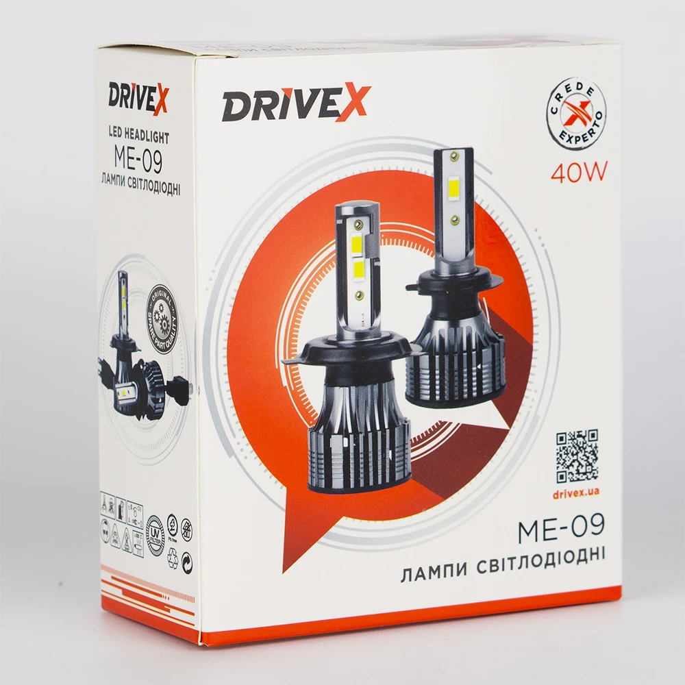 Автомобільні лампи DriveX LED ME-09 HB3 9005 5500K LED 7000Lm 40W (DR-00001348) - фото 4