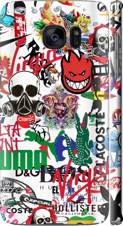 Чехол на Samsung Galaxy S7 Edge G935F Many different logos (4022m-257-42517)