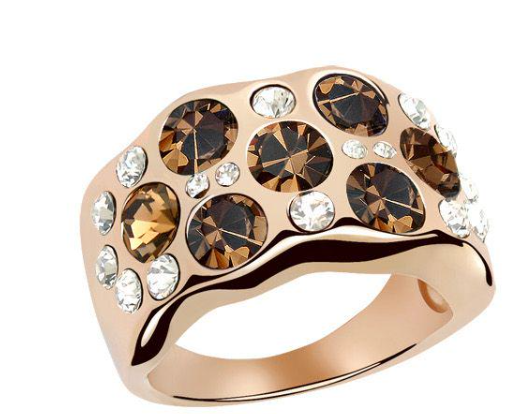 Кольцо с кристаллами Сваровски 11112217 Showfay р. 17,5 Коричневый