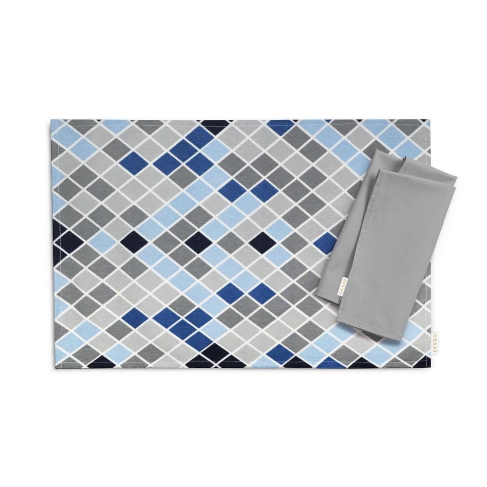 Набір килимків під тарірлу Cosas 2 шт. 30х42 см Rhomb Grey Blue (4822052071342)