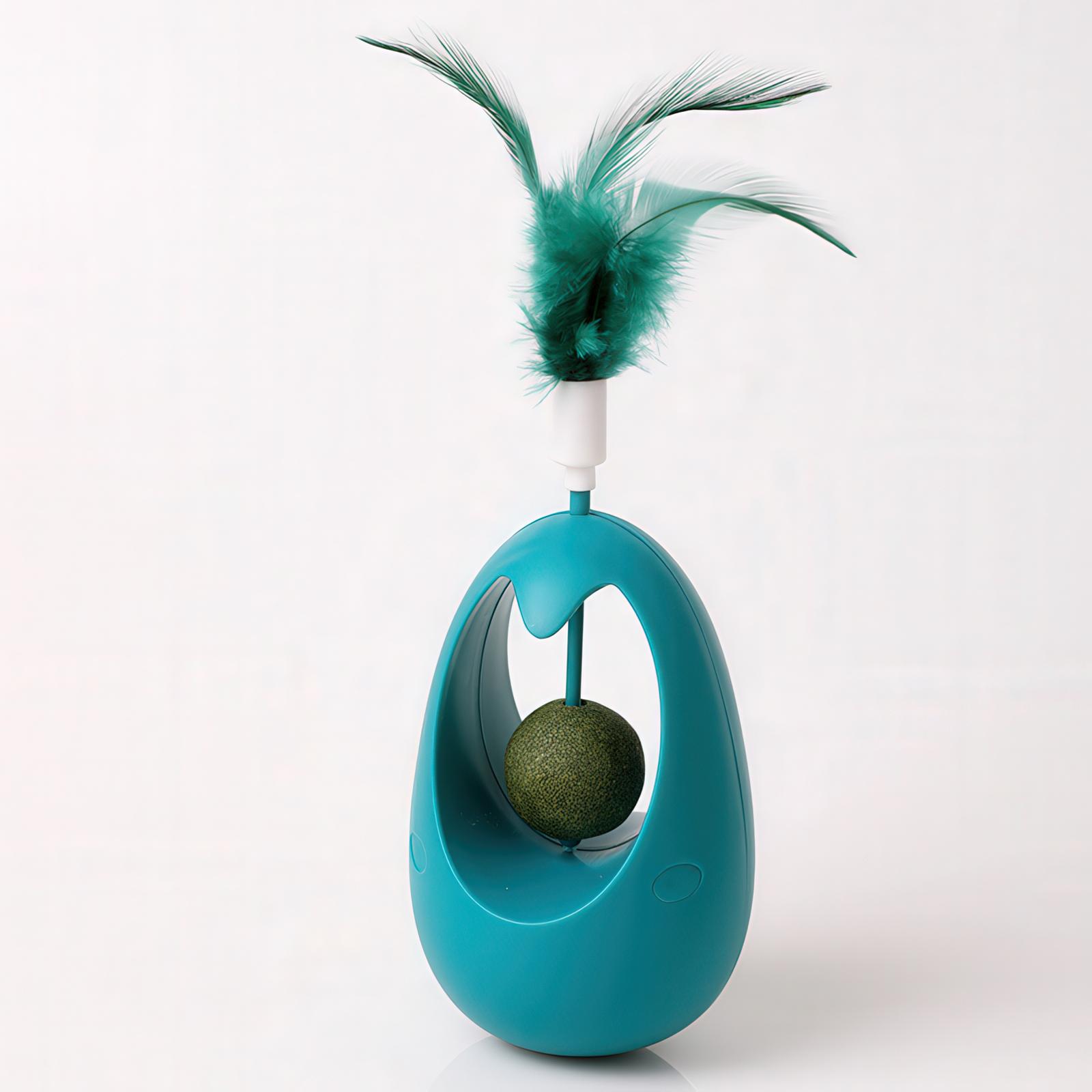 Игрушка-неваляшка с кошачьей мятой и пером интерактивная Игрушка-неваляшка с кошачьей мятой и пером интерактивная