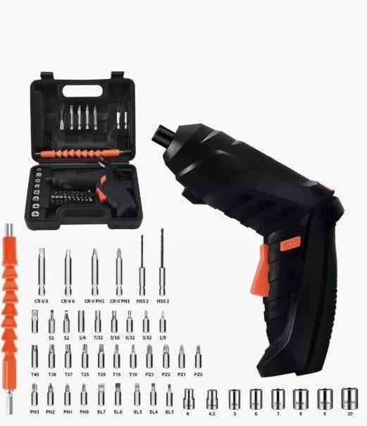 Отвертка электрическая аккумуляторная с насадками в кейсе (33273) - фото 2