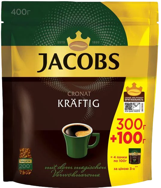 Кава мелена Jacobs Cronat Kraftig 400 г