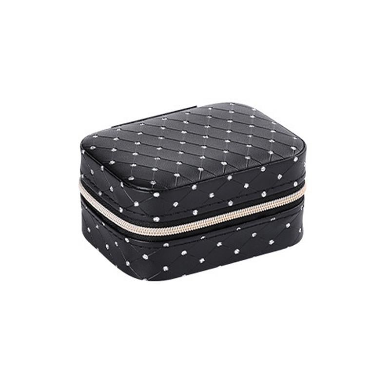 Шкатулка для украшений Casegrace SP-01304-B ​​портативная с молнией 10х7,5х5 см Black (24366811)