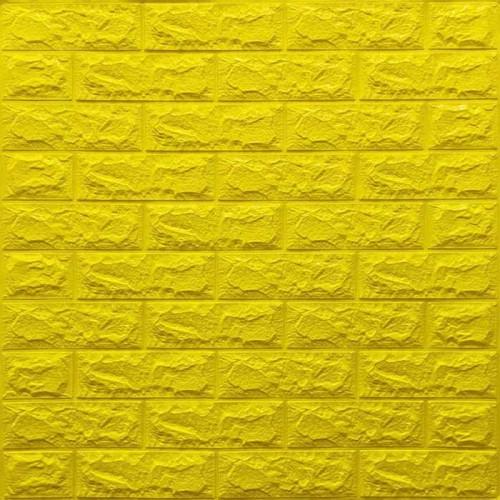 Панель самоклеющаяся 3D под желтый кирпич 700x770x7 мм
