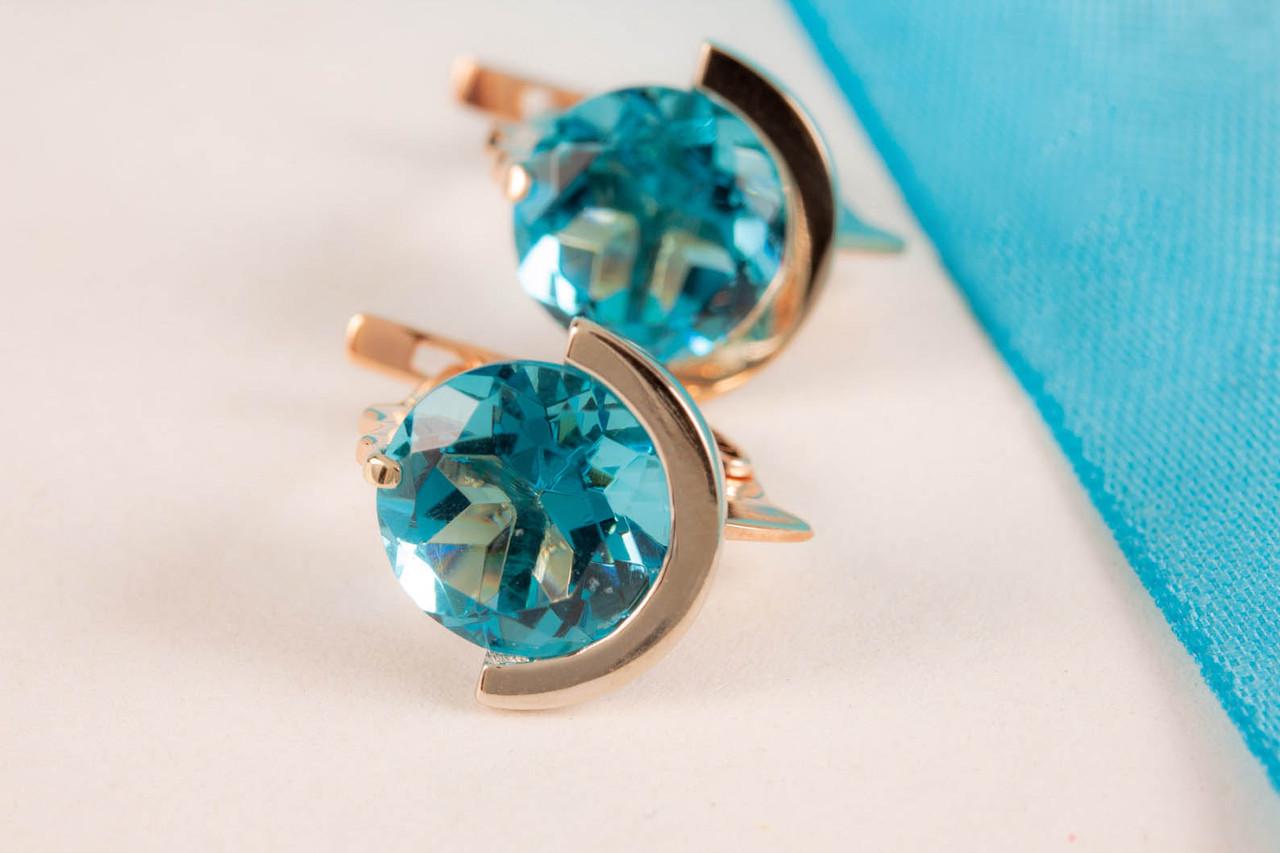 Сережки з червоного та білого золота з топазами (1630251427)