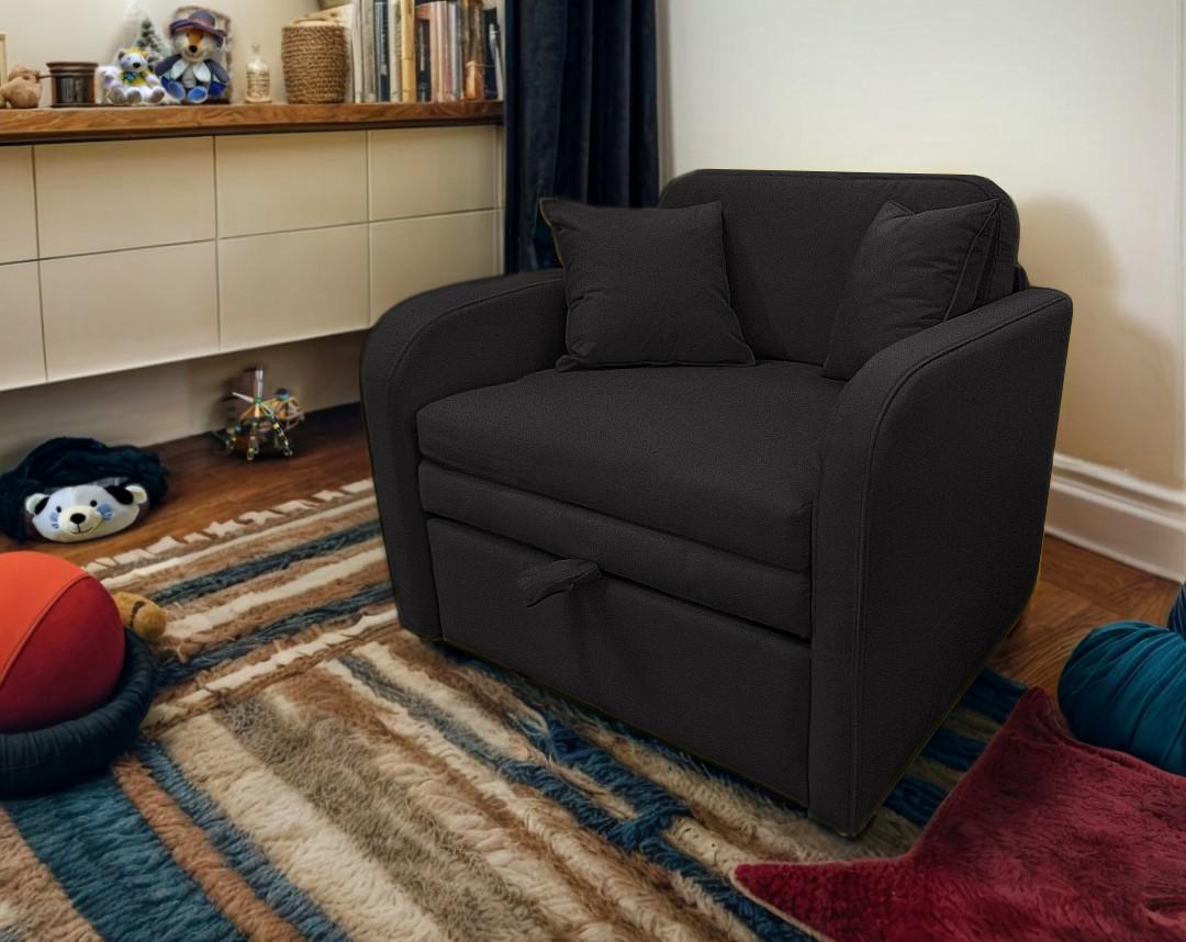 Мягкое кресло раскладное ТОБІ ШО Юниор-0.7 Magic для детей велюр 880х800х800 мм Grafite