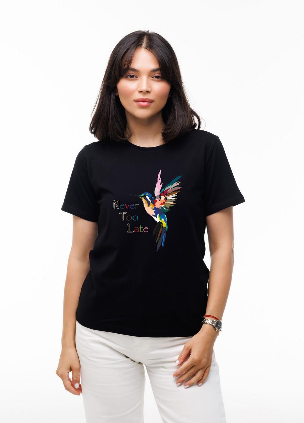 Футболка женская Наталюкс Колибри L Черный (4129083290941)