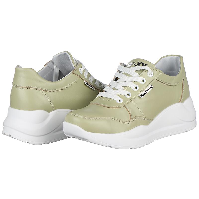 Кроссовки женские Nika Veroni 880 кожа р. 38 Оливковый (03181)