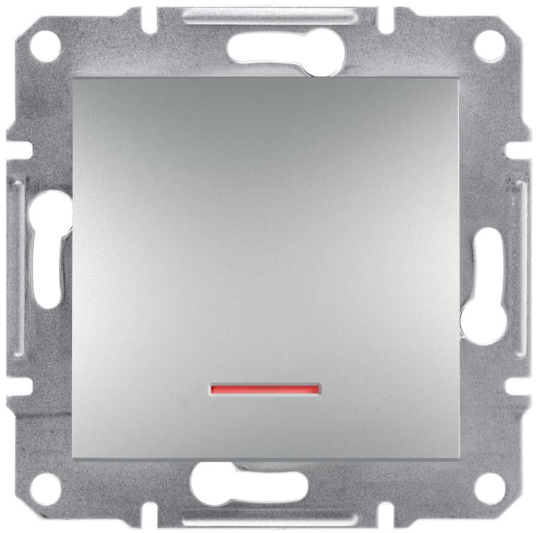 Выключатель кнопочный Schneider Electric Asfora с подсветкой самозажимной ABS Алюминиевый (EPH1600161) Выключатель кнопочный Schneider Electric Asfora с подсветкой самозажимной ABS Алюминиевый (EPH1600161)