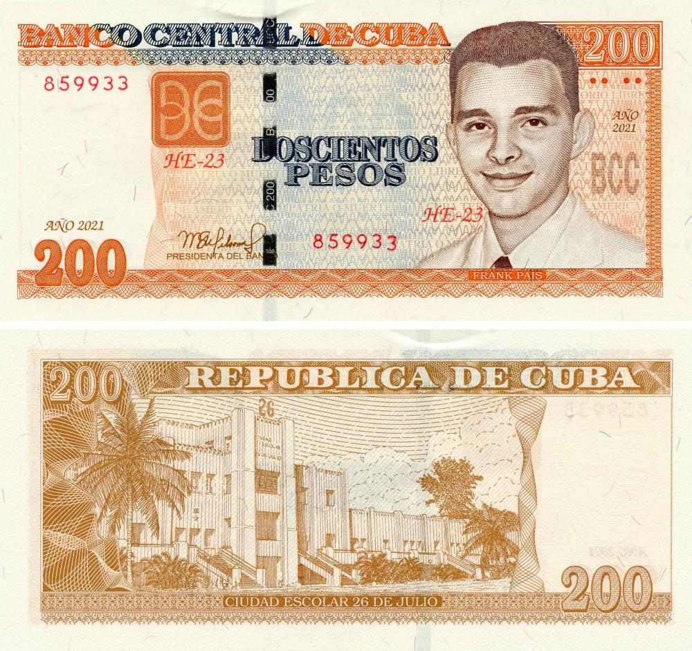 Коллекционная банкнота Куба 200 песо 2021 UNC P130 (Б17942)