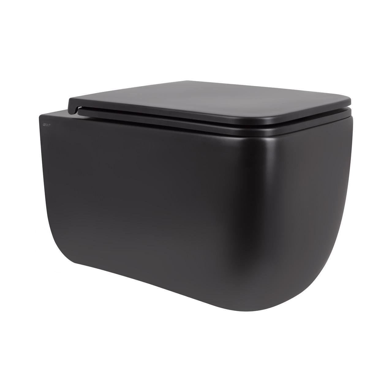 Унитаз подвесной Qtap Gemini безобедочный с сиденьем Soft-close (QT2533076EUQMB)