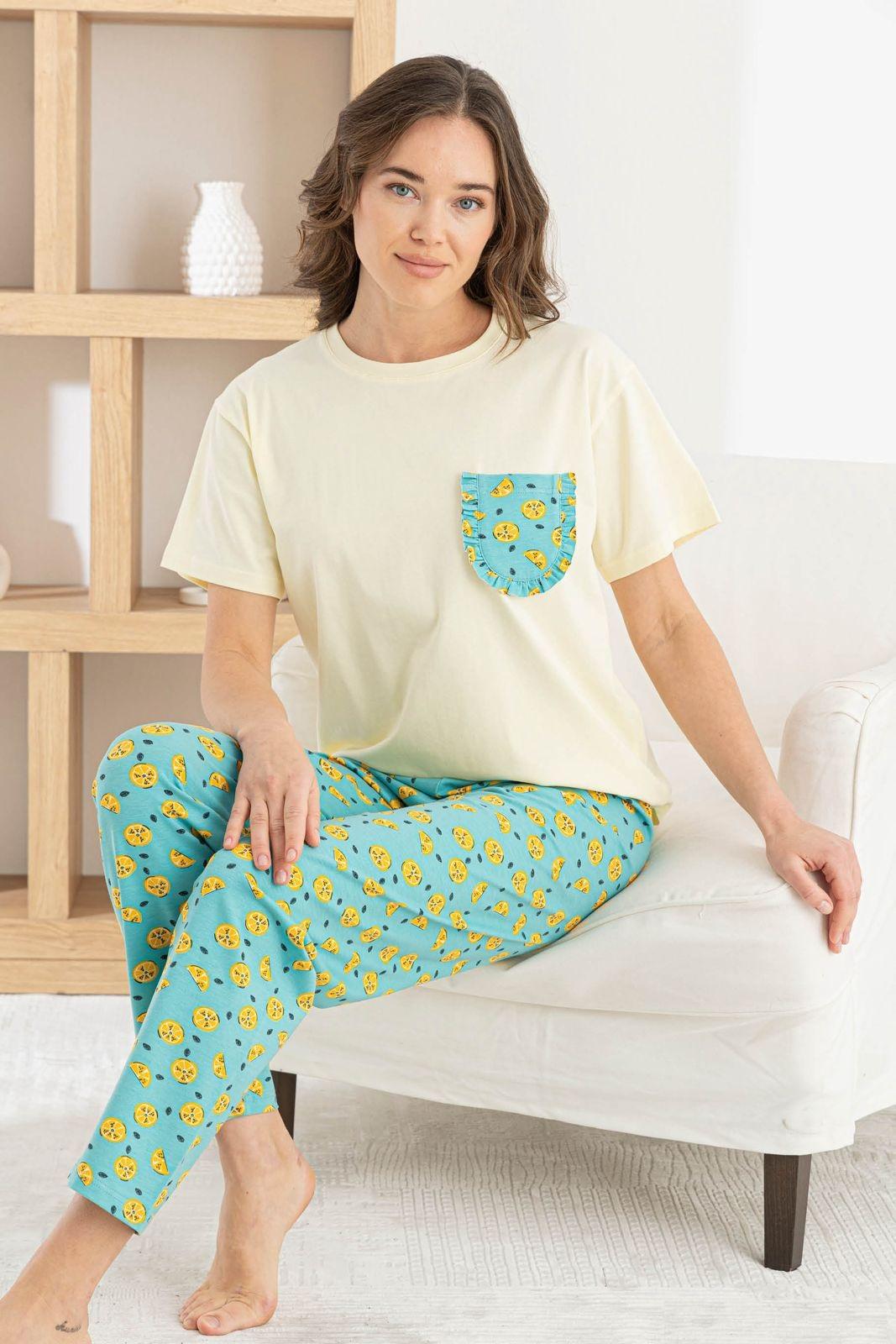 Піжама жіноча Лимончики штани/футболка S/M (PJ1325-8)