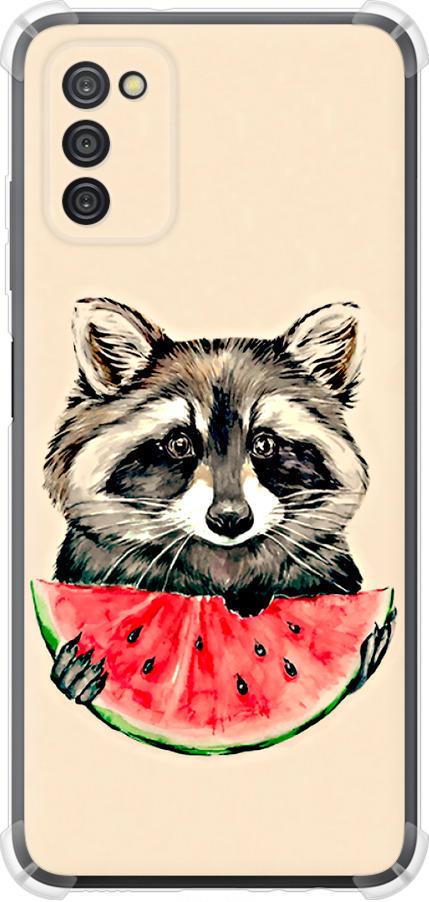 Чехол на Samsung Galaxy A03s A037F Енотик с арбузом (4605sp-2381-42517)