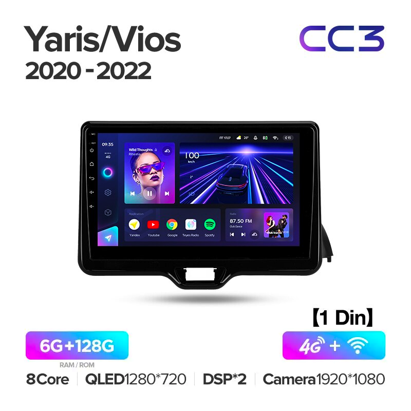 Автомагнітола штатна Teyes CC3 для Toyota Yaris/Vios 2020-2022 Android CC3 6/128G Wi-Fi/4G - фото 6