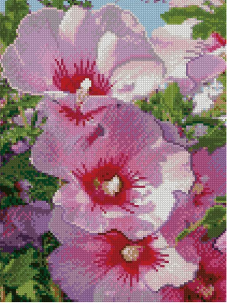 Алмазная мозаика Strateg Мальвы 30х40 см (HX170)