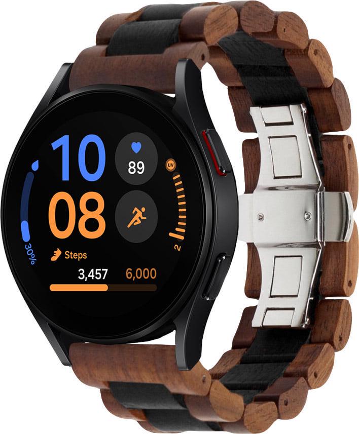 Ремінець дерев'яний WoodLock для Galaxy Watch FE 40 мм Black Brown (39311-26) Ремінець дерев'яний WoodLock для Galaxy Watch FE 40 мм Black Brown (39311-26)