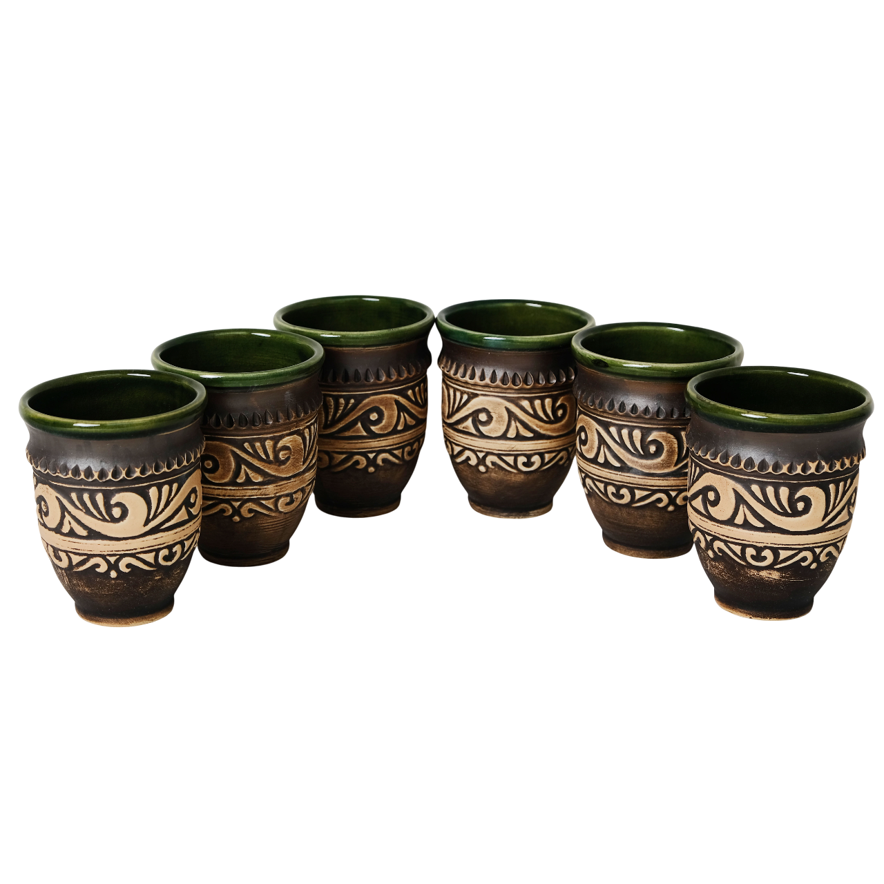 Набір узварок керамічних 6 шт. 0,3 л Зелений
