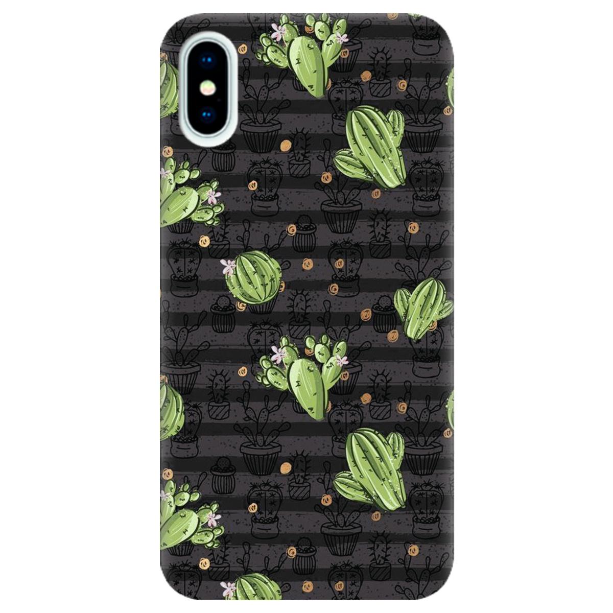 Силиконовый чехол Zorrov для Apple iPhone X - Cactus (10270040256115198)