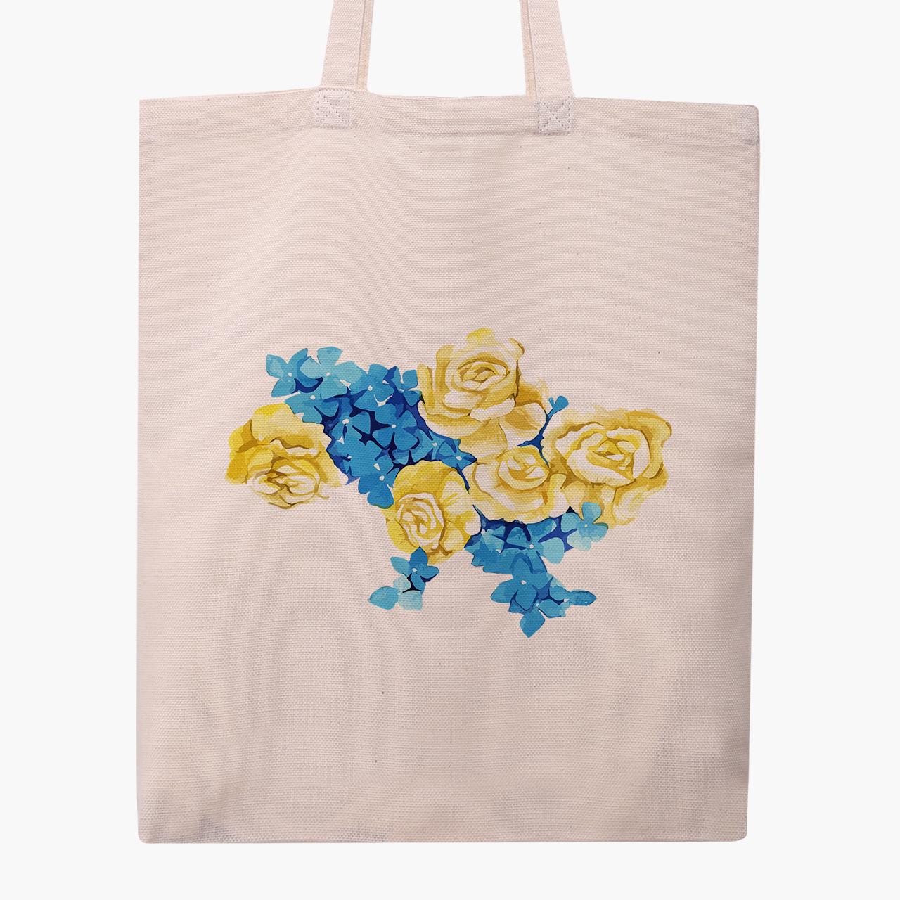 Эко сумка Цветущая Украина классическая Бежевый (9227-3699-1)