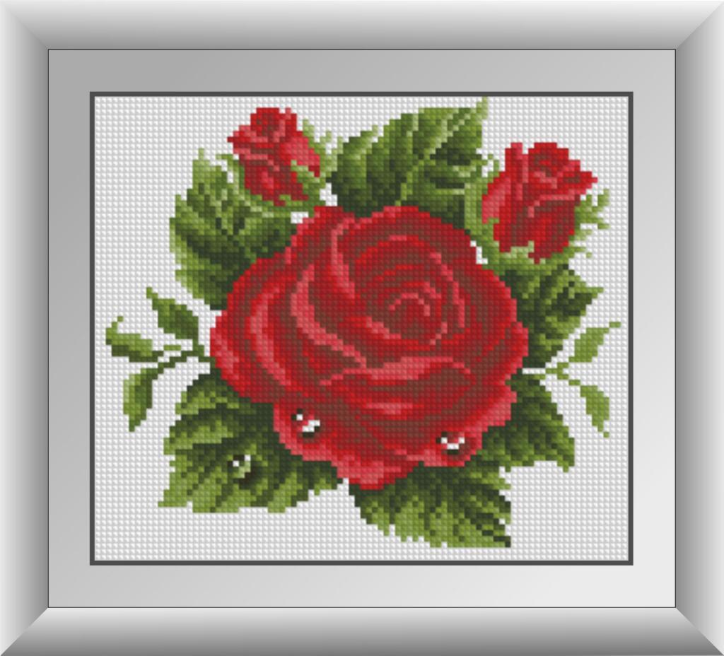 Алмазная мозаика Dream Art Роза в росе 20x23 см (DA.30404)