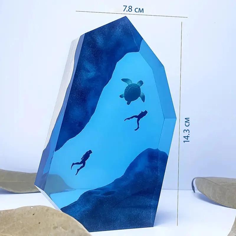 Ночник из эпоксидной смолы Аквалангисты и черепаха на глубине океана - фото 4 Ночник из эпоксидной смолы Аквалангисты и черепаха на глубине океана - фото 4