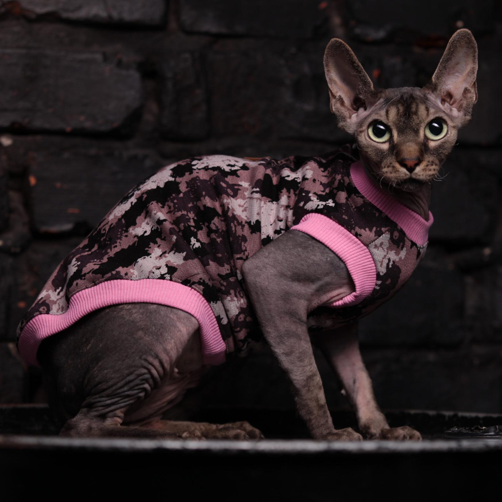 Майка для кошек без рукава Style Pets XS Camo pink (445XS) - фото 9