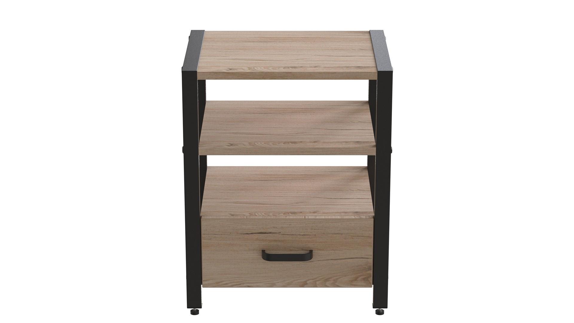Тумба универсальная Ferrum-decor Вивьен 1/1 ДСП 16 мм 50x41x40 см Черный/Дуб Сан-Марино (FRD-104140)