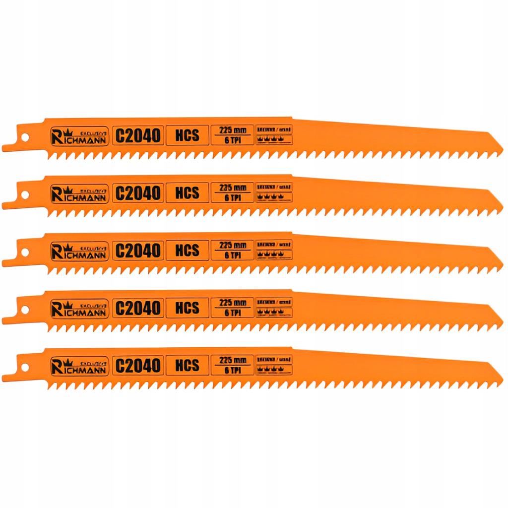 Пилочка-полотно Richmann C2040 до шаблевої пили по дереву 225 мм HCS 6TPI 5 ел. (C2040) - фото 3