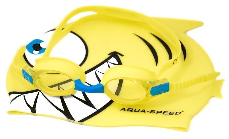 Очки и шапка Aqua Speed SET FISH OSFM Желтый (5908217658845)