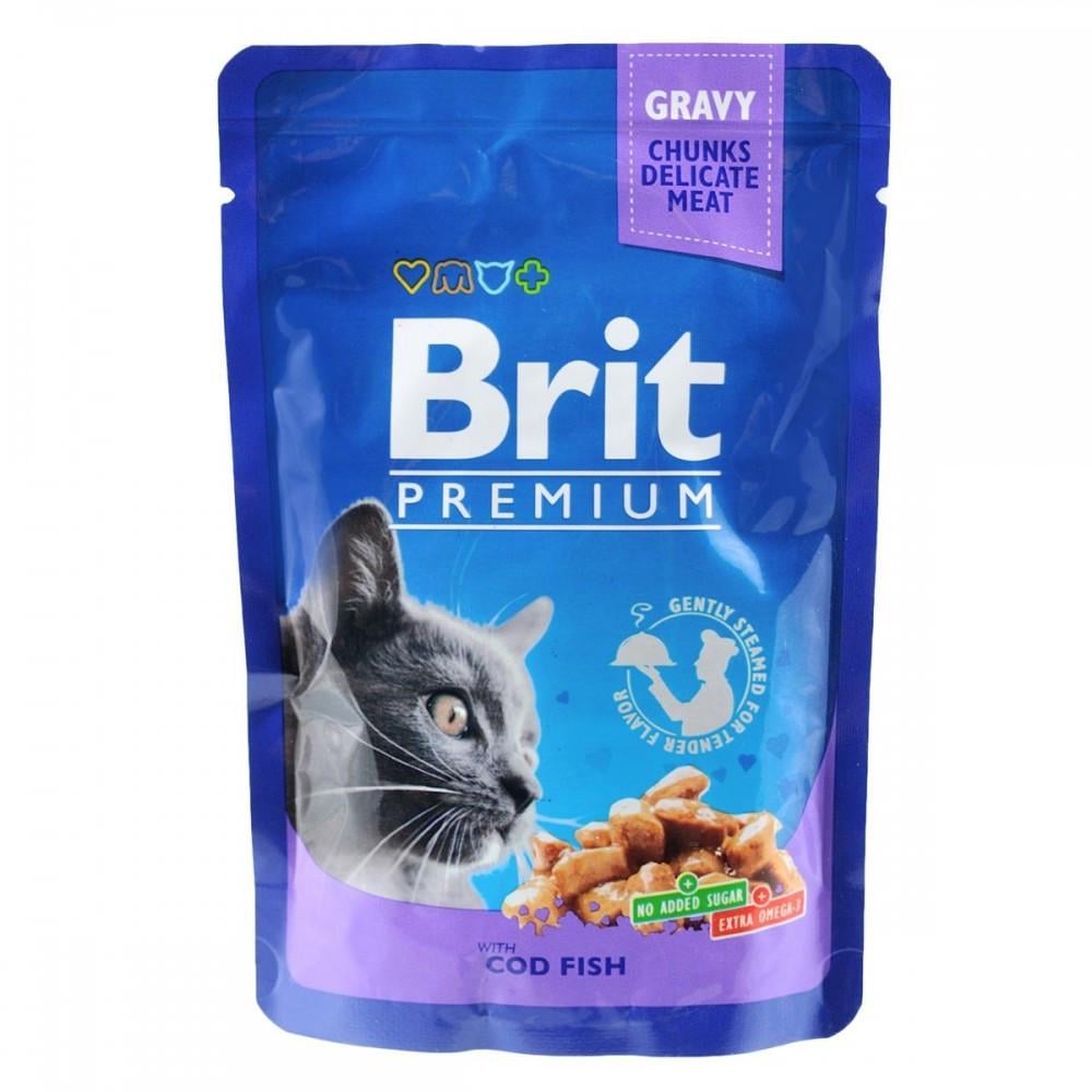 Корм влажный Brit Premium Cat Cod Fish pouch для кошек с треской 100 г (34806645)