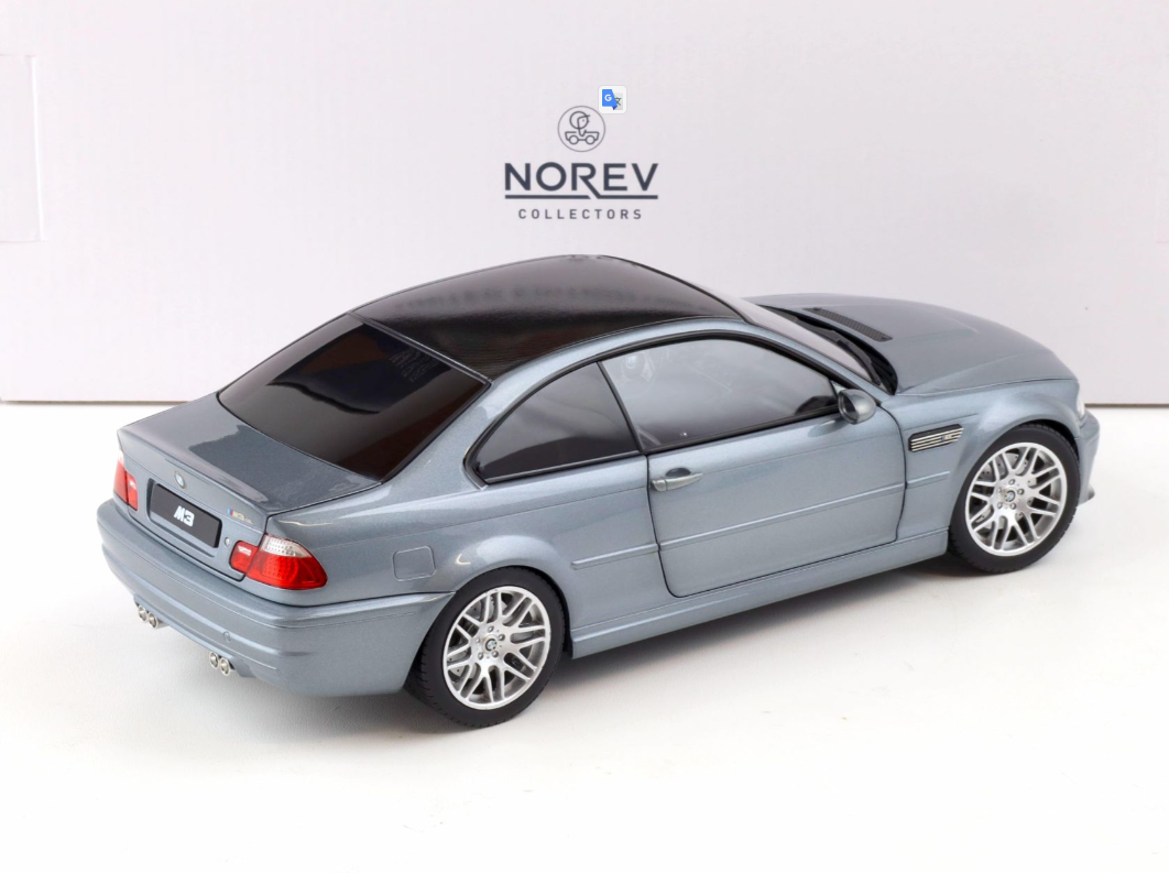Модель автомобиля Norev 1:18 BMW M3 CSL E46 Coupe 2003 Grey Metallic (183016) - фото 4 Модель автомобиля Norev 1:18 BMW M3 CSL E46 Coupe 2003 Grey Metallic (183016) - фото 4