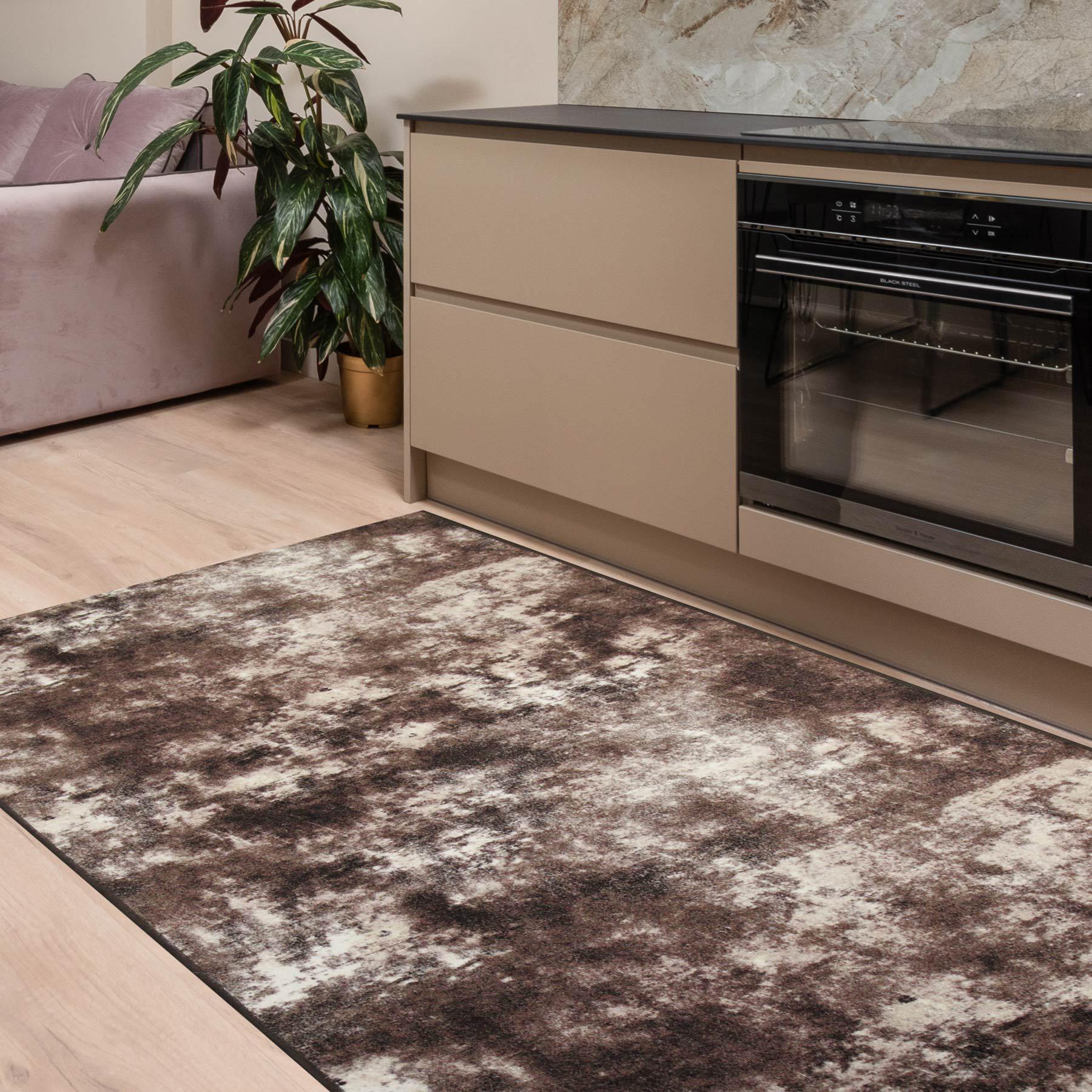 Дорожка ковровая безворсовая Ratio PrintGel 1023VL40-P5 на резиновой основе 1,2 м Коричневый (00-00014571) - фото 2