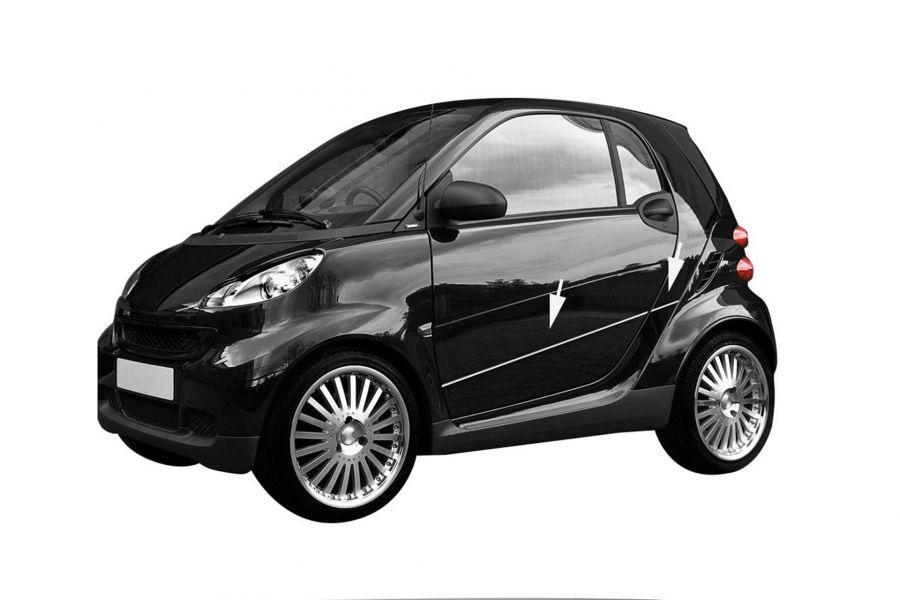Молдинг на двери 4 шт нерж для Smart 2007-2014 гг