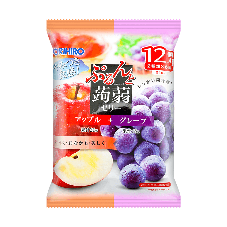 Конняку-желе Orihiro Purunto Konjac Jelly низкокалорийное яблоко виноград 240 г (2837476167)