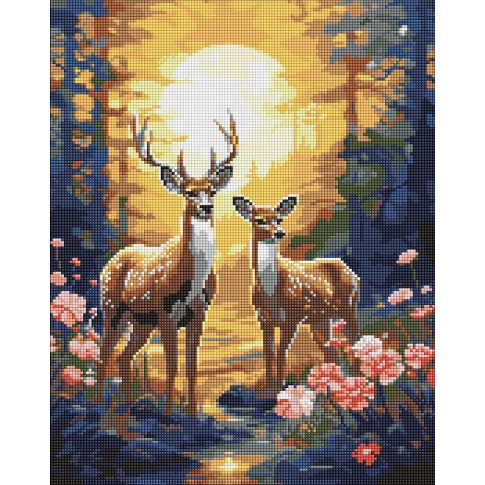 Алмазная мозаика Ideyka Грациозные олени 40x50 см (AMO7997)