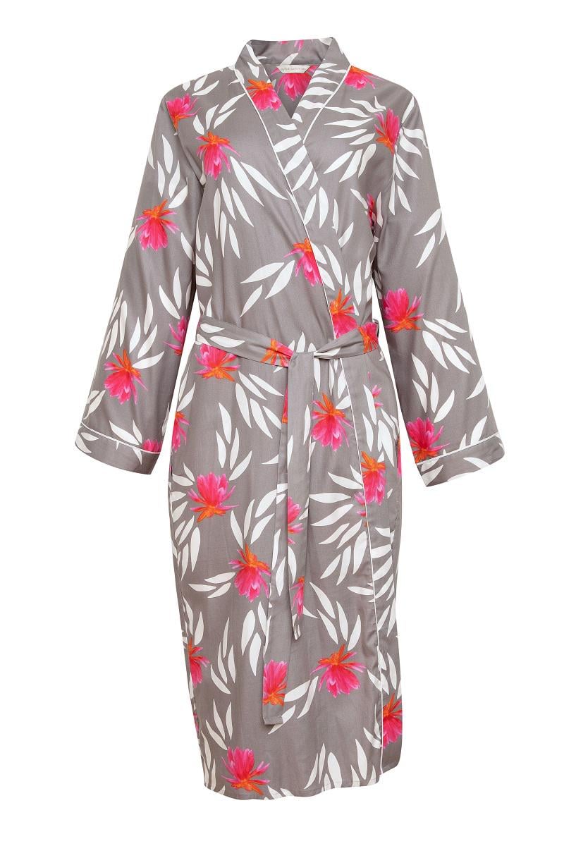 Халат женский CYBERJAMMIES Mallory 9022 с цветочным принтом р. 10 S Серый (5051877378186)