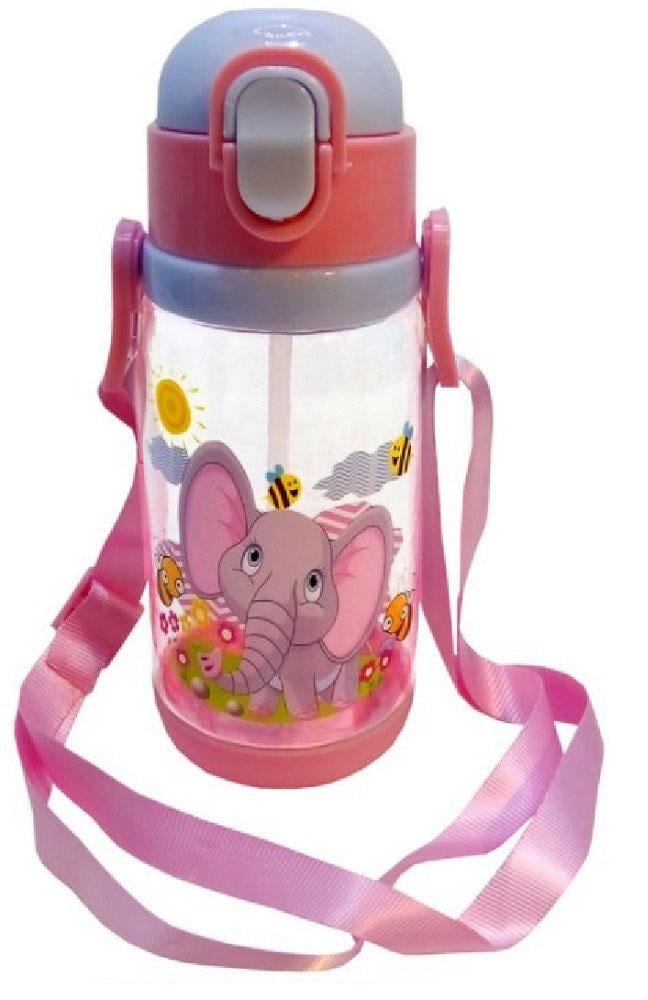 Бутылка-поилка детская с трубочкой / ремешком 500 мл (R99853)