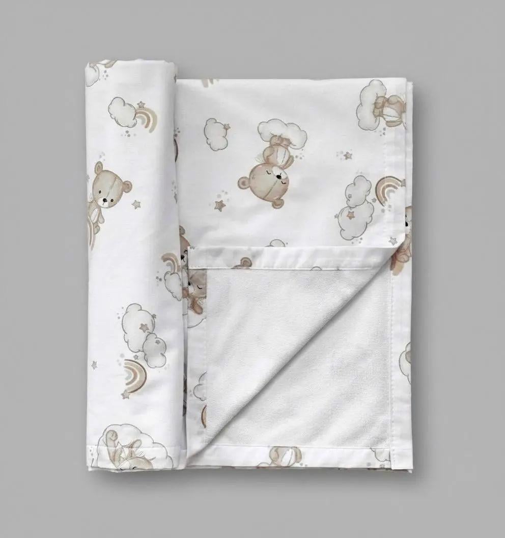 Пеленка детская непромокаемая BST хлопок/мембранная/бамбуковая махра 50х70 см Бежевый/Белый (2063121014)