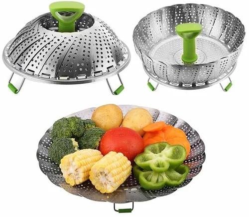 Пароварка Kamille Lamarche Ø 27,5 см из нержавеющей стали складная (KM-8843)