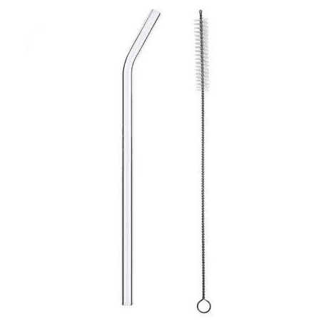 Набір скляна трубочка для коктейлів і щіточка для чищення вигнута (NBR002) Набір скляна трубочка для коктейлів і щіточка для чищення вигнута (NBR002)