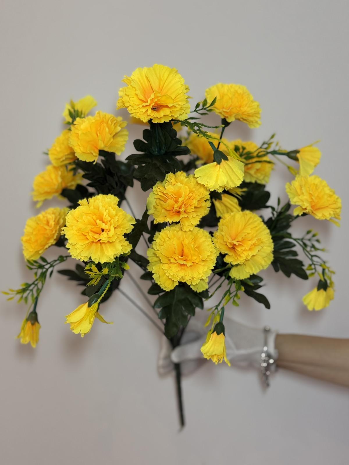 Штучний букет Гвоздика 55 см Жовтий - фото 1