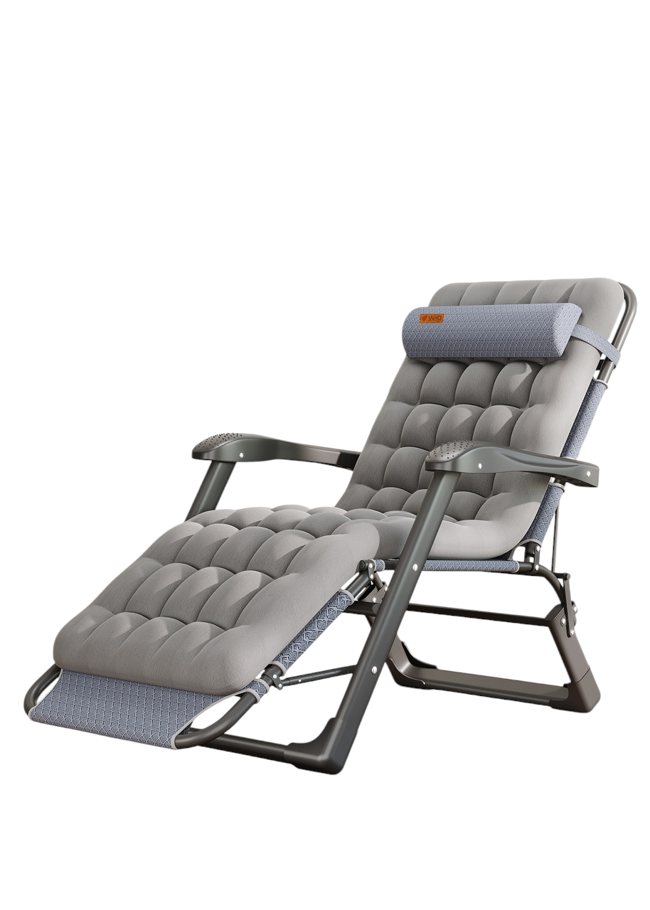 Шезлонг раскладной WCG FCB-S03PP садовый с подушкой и матрасом Серый (FCB-S03PP1) - фото 2